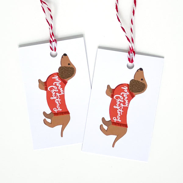 Dachshund Gift Tags x 4