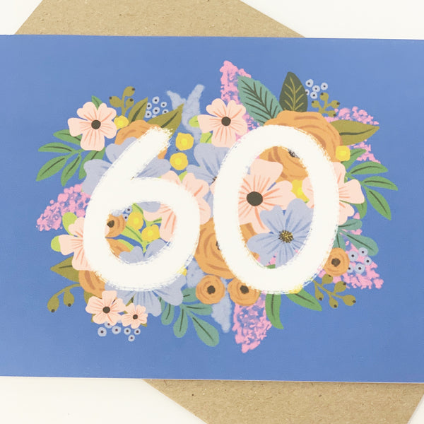 Colourful, Floral 60th Birthday Card