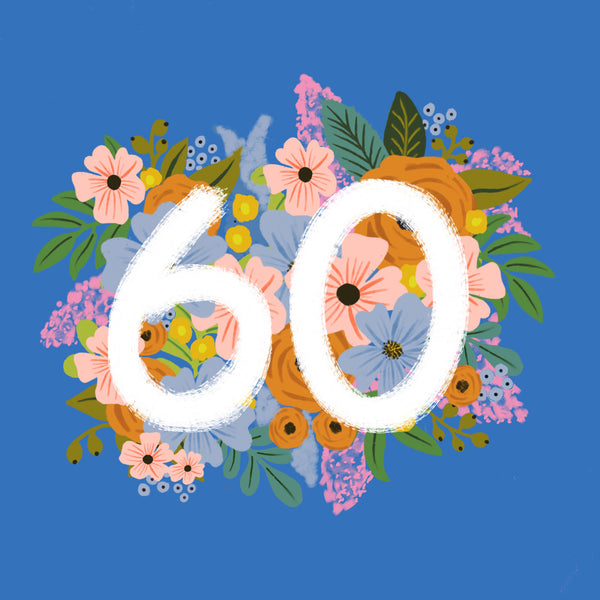 Colourful, Floral 60th Birthday Card