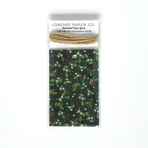 Green Mistletoe Gift Tags x 4