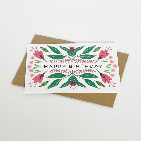 Happy Birthday - Floral Autumn Design