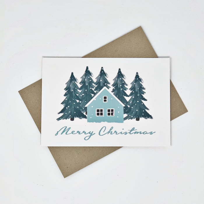 Scandinavian Aqua House "Merry Christmas"