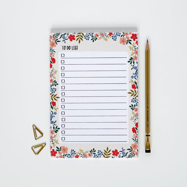 FLORAL To Do List - Notepad
