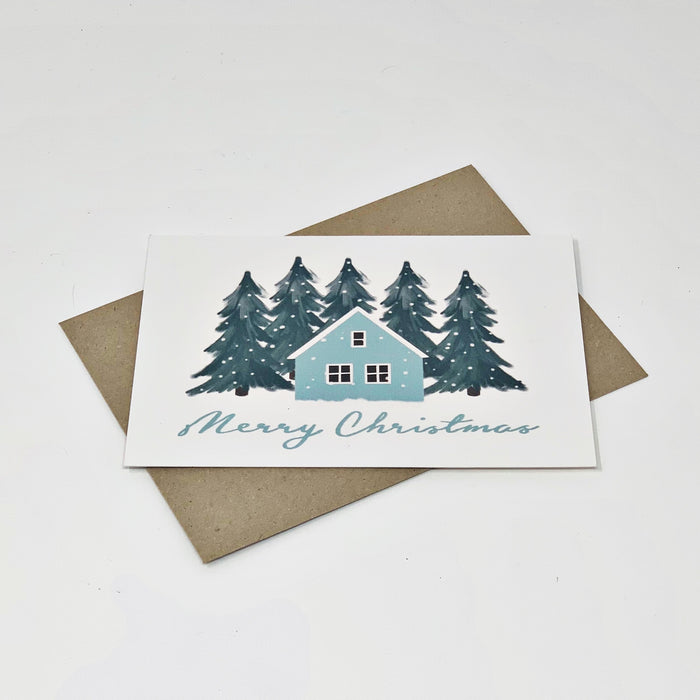 Scandinavian Aqua House "Merry Christmas"