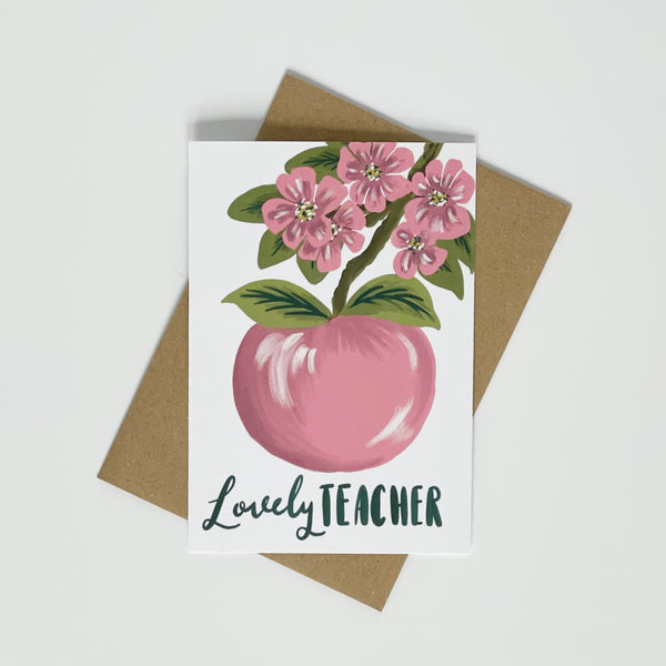 Lovely Teacher - Apple Blossom card