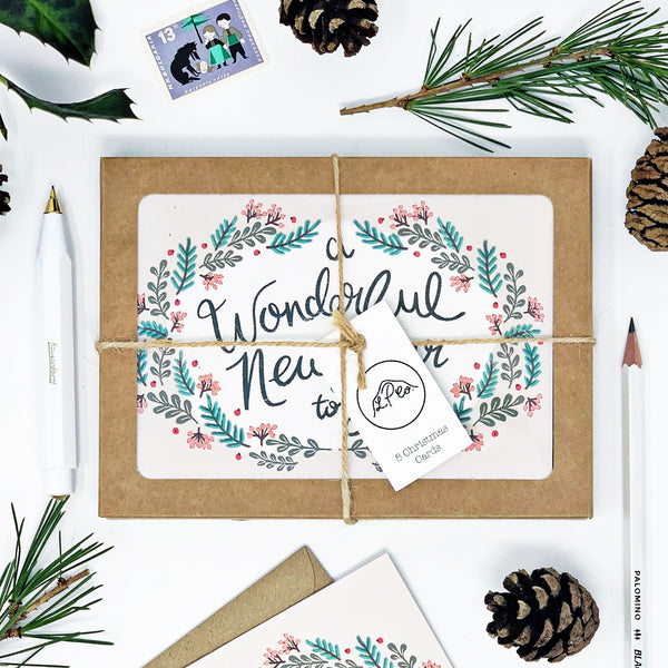 A Wonderful Christmas & New Year - Pack of 8 Cards