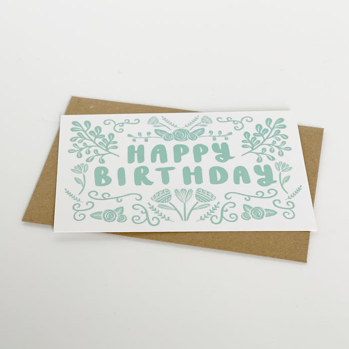 Happy Birthday - Folk Green