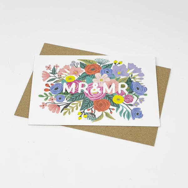 Mr & Mr Floral Wedding Card