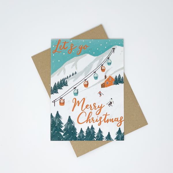 Skiing Christmas Cards - Pack of 8 Cards