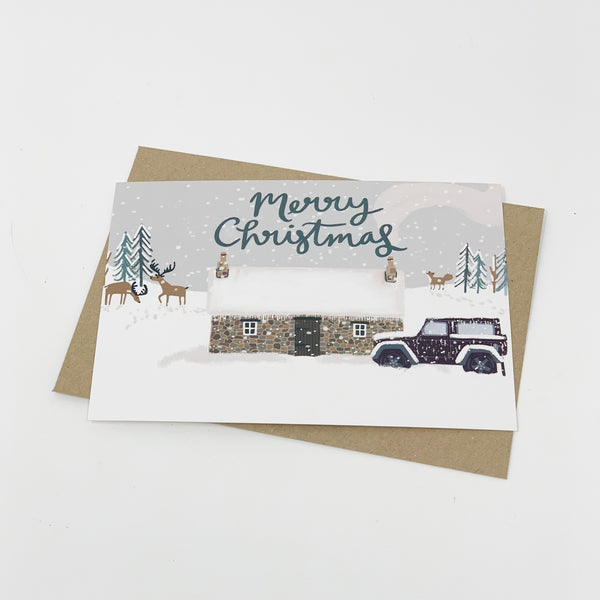 Bothy in the Snow Merry Christmas Card Pack