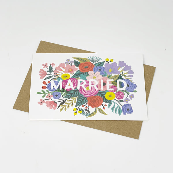 Married Floral Wedding card