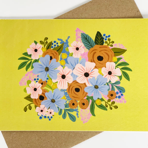 Yellow Flower Colourful Blank Card