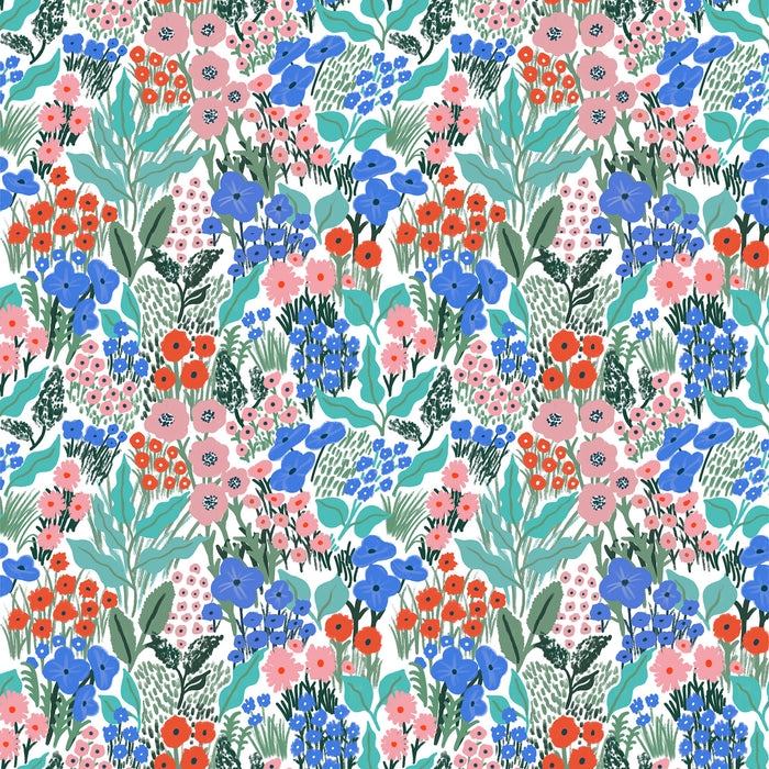 Blue Flower Meadow Recyclable Wrapping Paper Set - BLUE Eco Friendly Gift Wrap & Tags