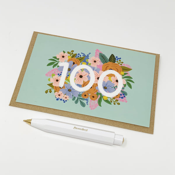 Colourful, Floral 100th Birthday Card