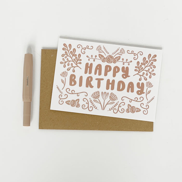 Happy Birthday - Folk Brown
