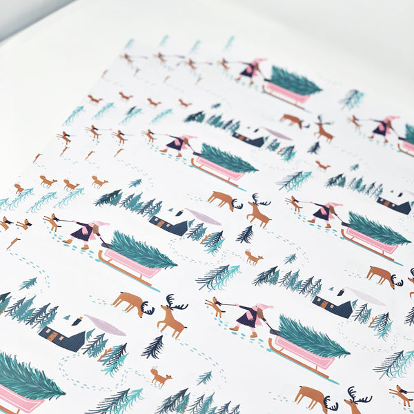 Christmas Winter Scene Gift Wrap & Tags