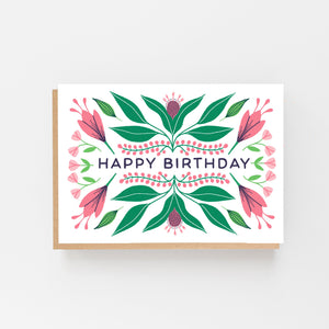 Happy Birthday - Floral Autumn Design