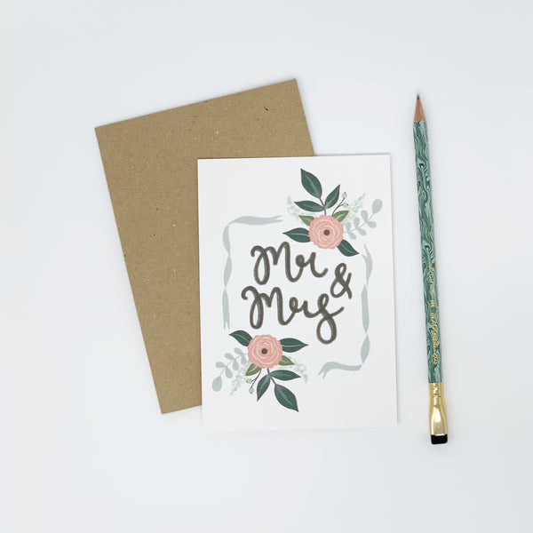 Mr and Mrs Wedding Day Card