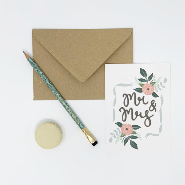 Mr and Mrs Wedding Day Card