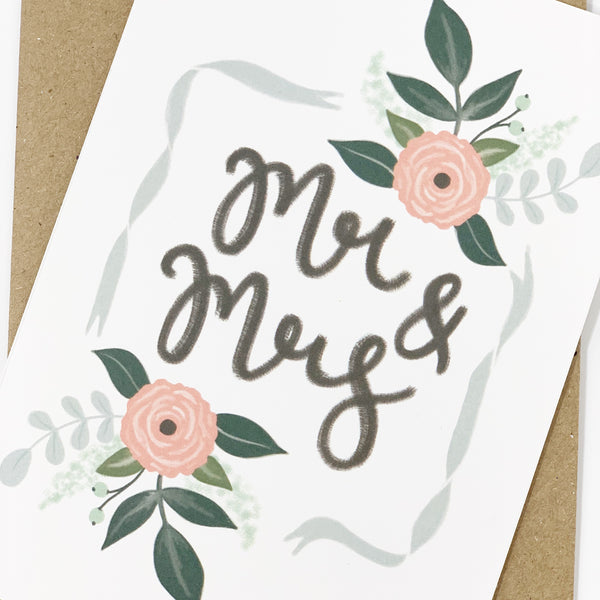 Mr and Mrs Wedding Day Card