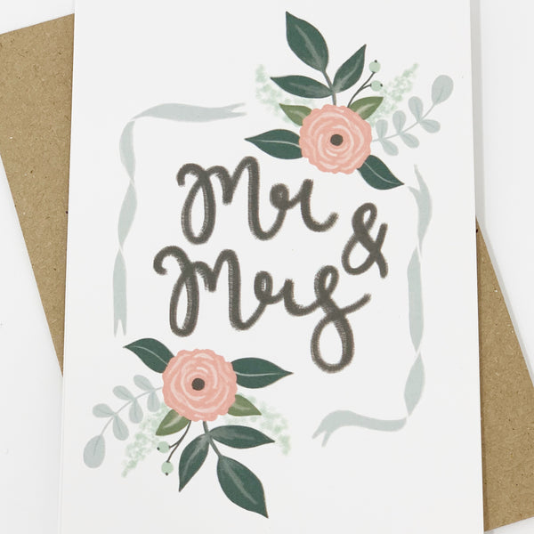 Mr and Mrs Wedding Day Card