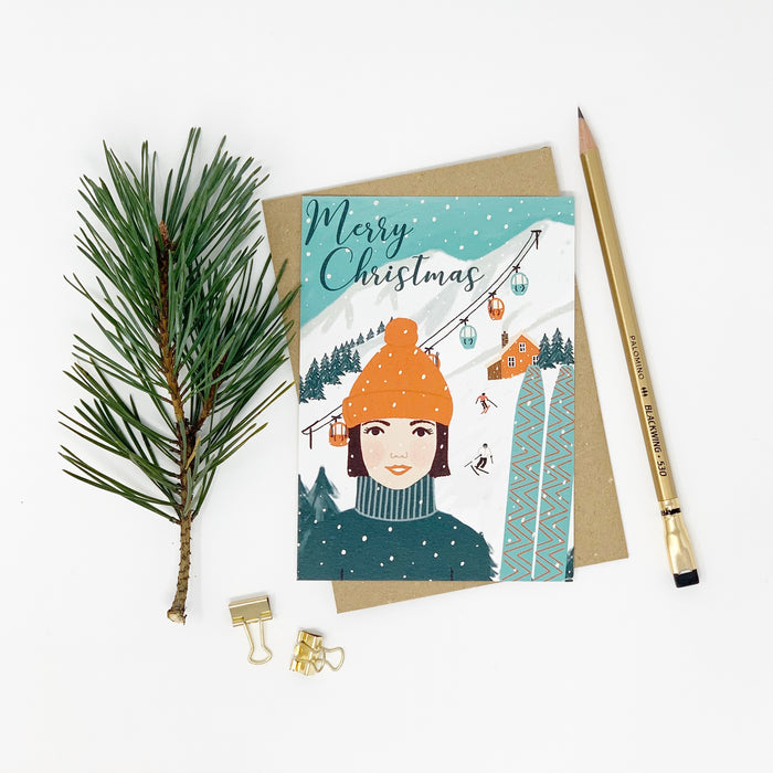 Merry Christmas Ski-ing Card - Lomond Paper Co.