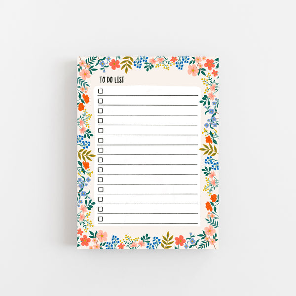 FLORAL To Do List - Notepad