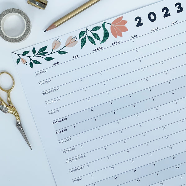 SALE  - 2023 Folk Botanical A2 Wall Planner
