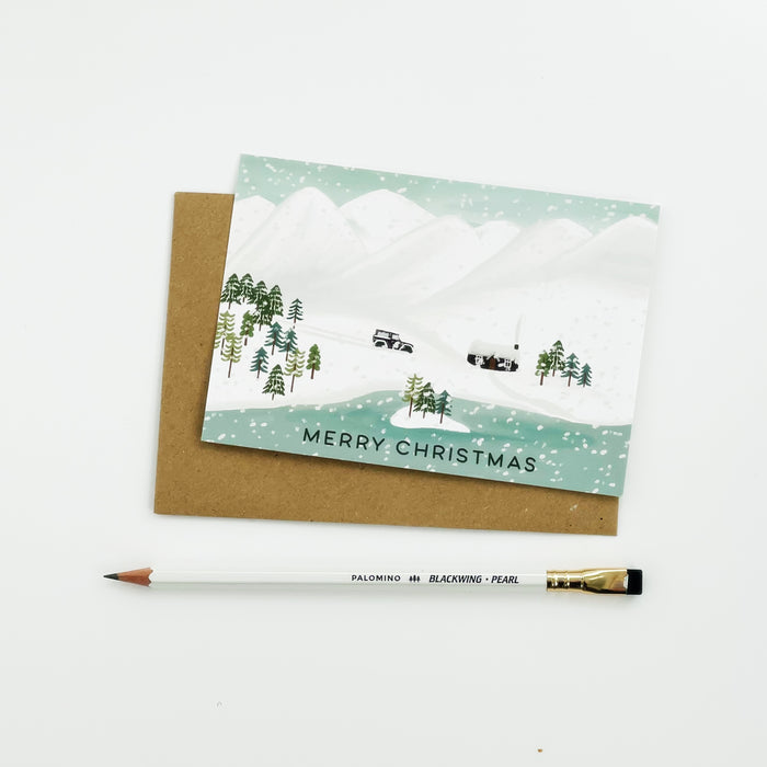 Snowy Mountains Merry Christmas cards - Pack of 8 cards