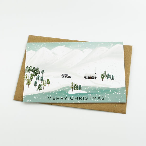 Snowy Mountains Merry Christmas cards - Pack of 8 cards