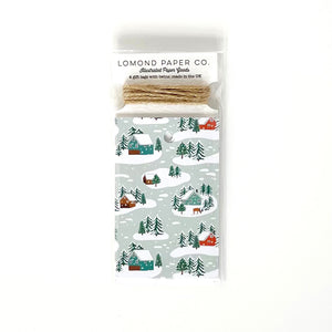 Little Log Cabins in the Snow Gift Tags x 4