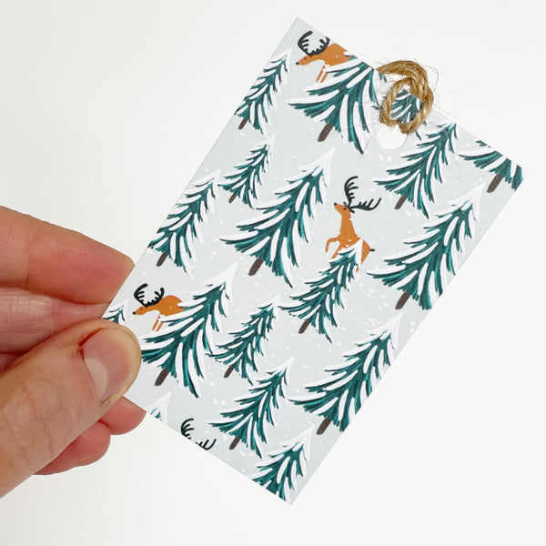 Reindeer and Christmas Tree Recyclable Wrapping Paper Set & Tags