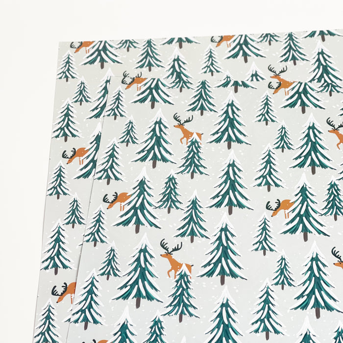 Reindeer and Christmas Tree Recyclable Wrapping Paper Set & Tags