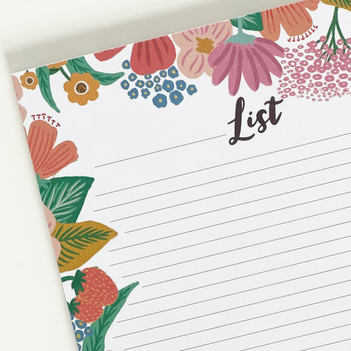 A5 Floral List Pad