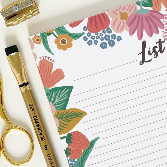A5 Floral List Pad