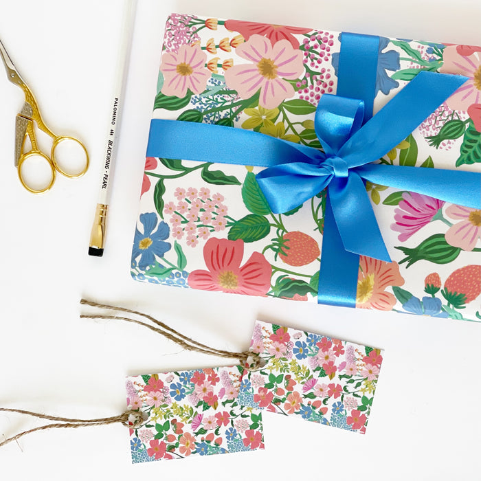 Summer Flowers Cream - Eco Friendly Gift Wrap & Tags