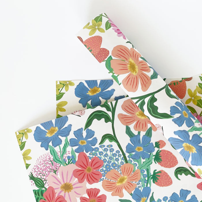 Summer Flowers Cream - Eco Friendly Gift Wrap & Tags