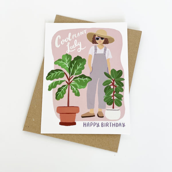 Cool Plant Lady - Happy Birthday Greeting Card