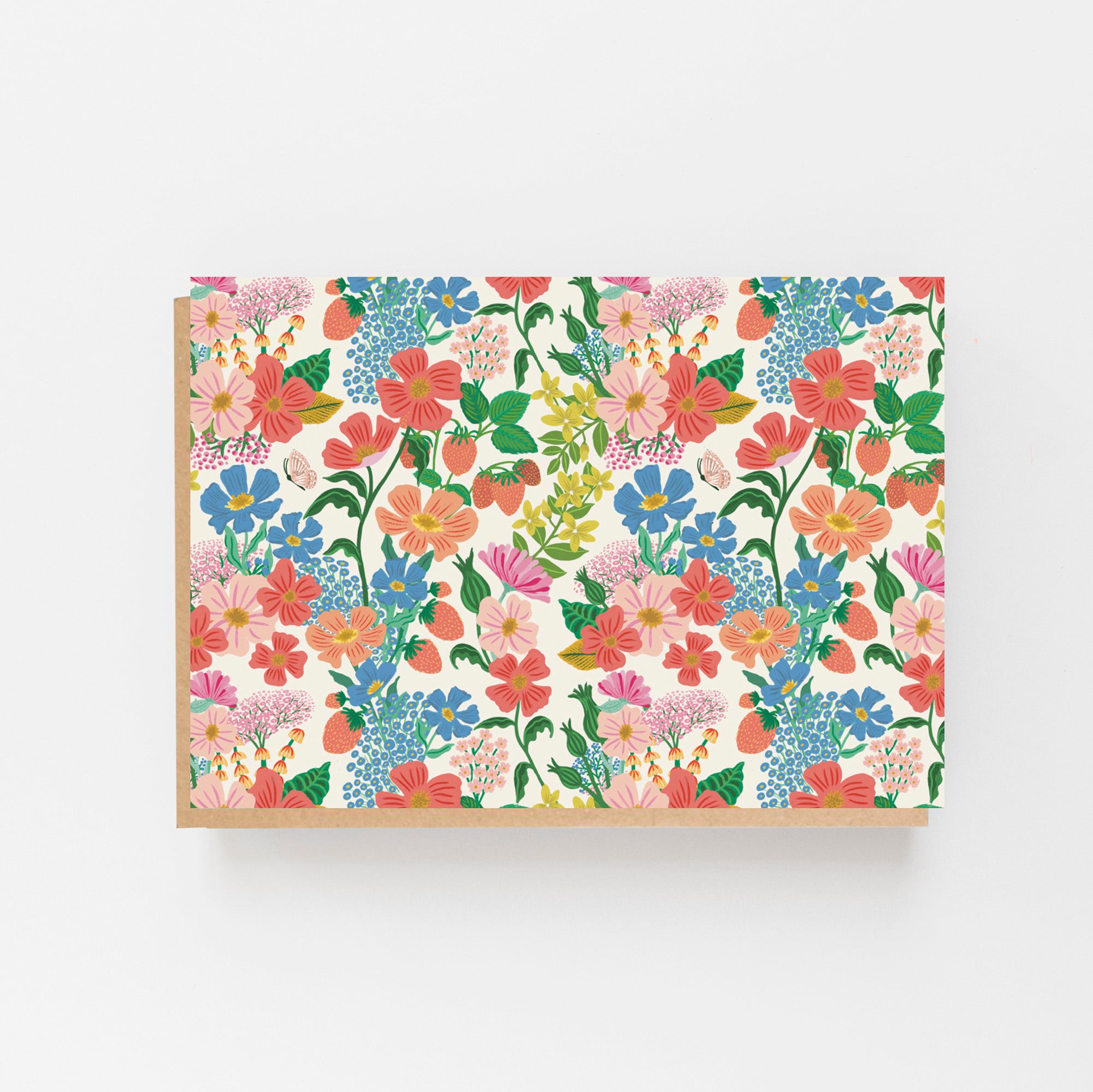 Summer Flowers Cream Greeting Card Blank