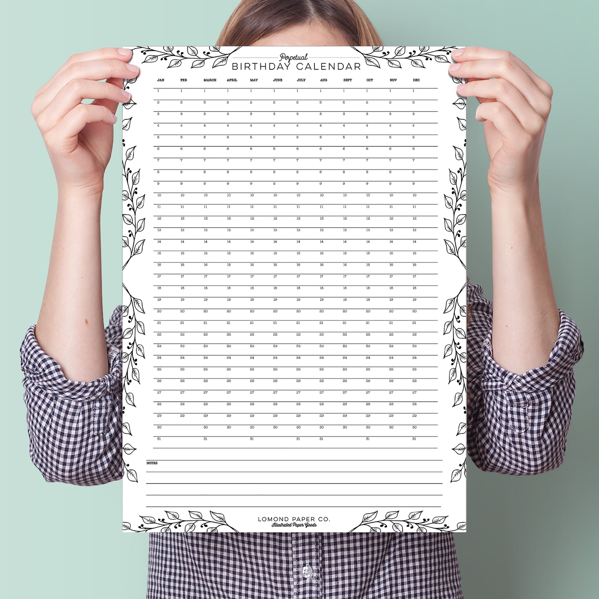 Perpetual Birthday Wall Planner A3