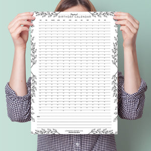 Perpetual Birthday Wall Planner A3