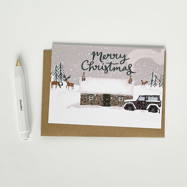 Bothy in the Snow Merry Christmas Card Pack