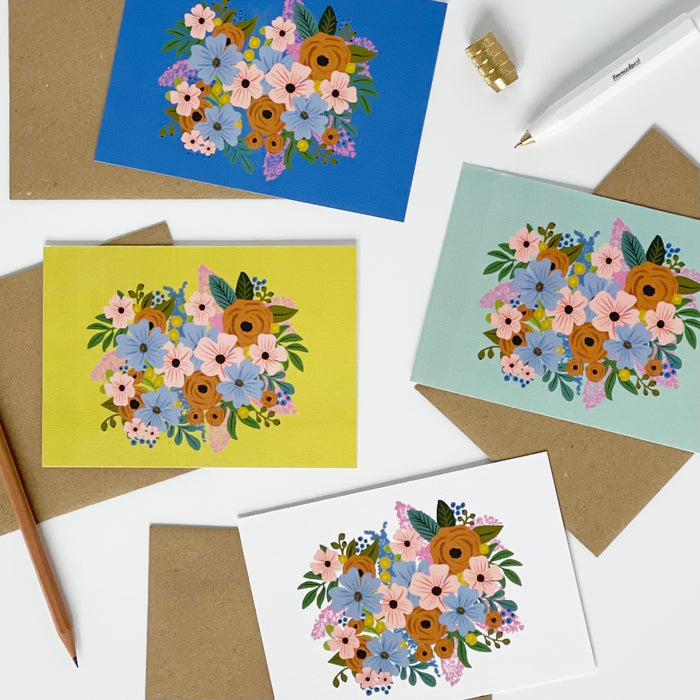 Colourful Flower Card Set of 8