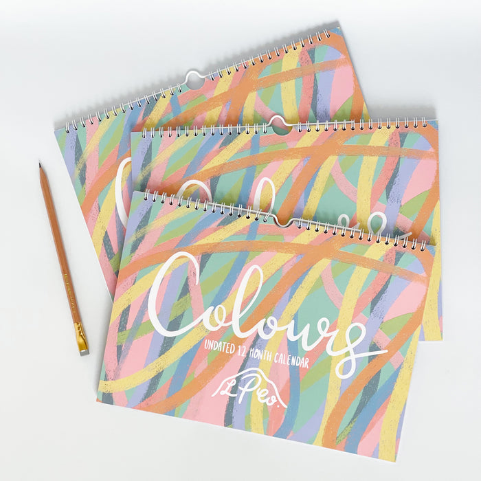 NEW Colours - Undated 12 Month Wall Calendar