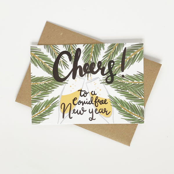 Cheers to a covid free new year card