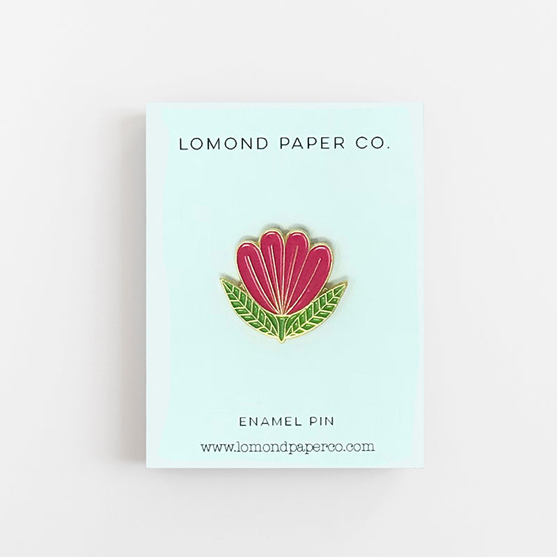 Folk Flower Enamel Pin - Lomond Paper Co.