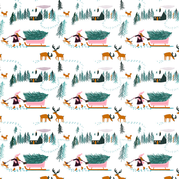 Christmas Winter Scene Gift Wrap & Tags