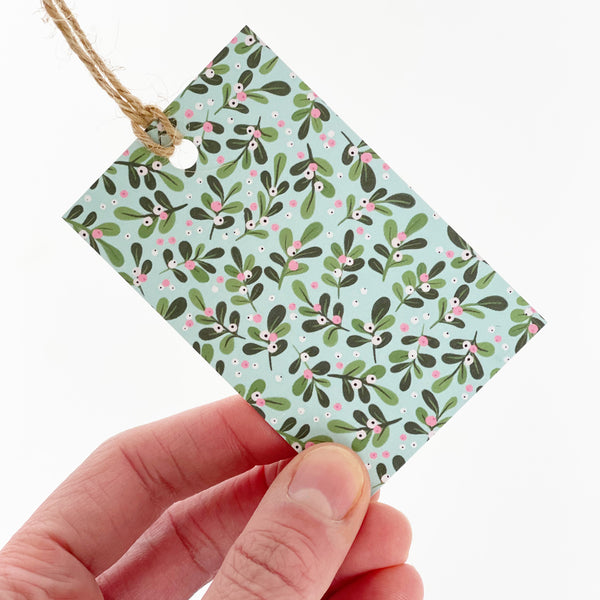 Christmas AQUA Mistletoe Gift Wrap & Tags