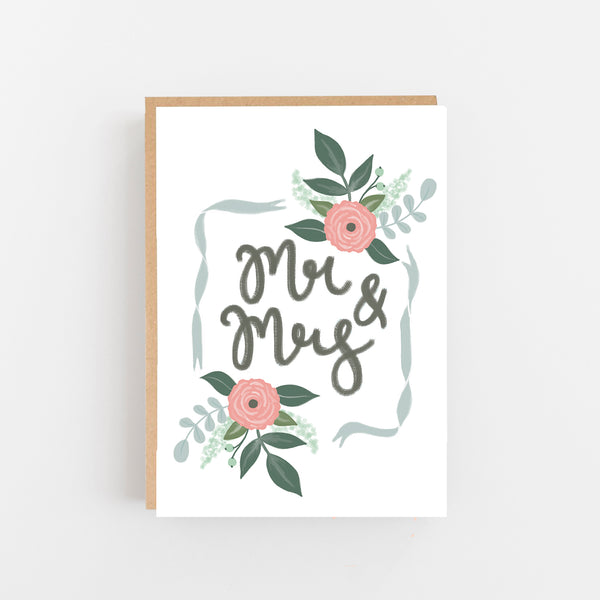 Mr and Mrs Wedding Day Card