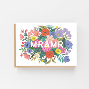 Mr & Mr Floral Wedding Card